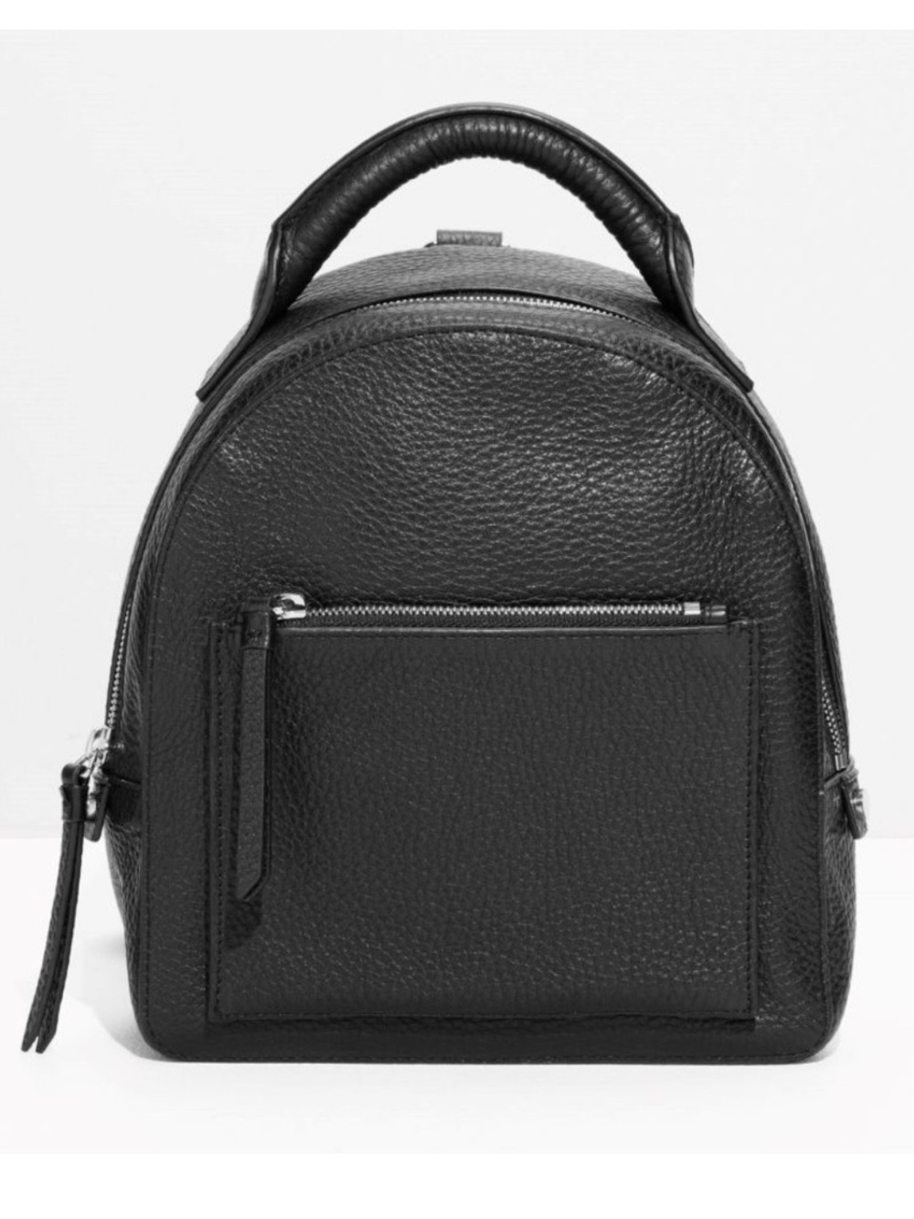 & Other Stories Black Genuine Leather Mini Backpack
